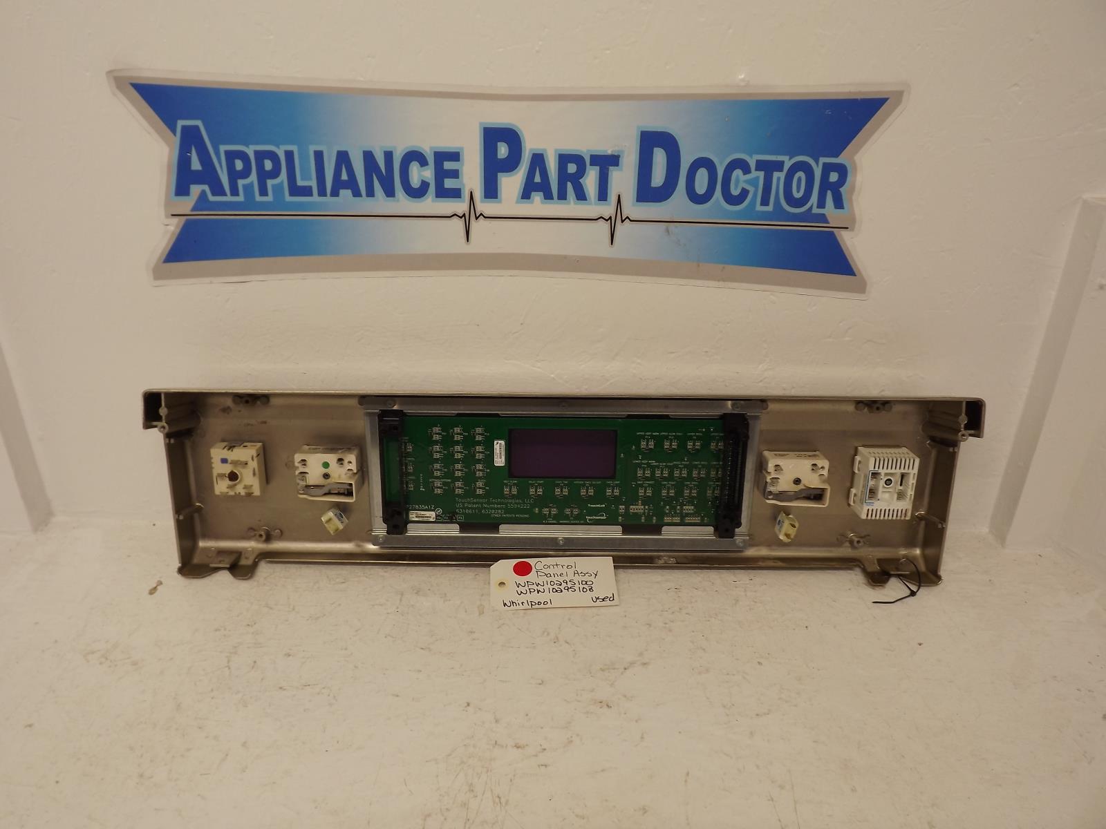 Whirlpool Range WPW10295100 WPW10295108 Control Panel Assy Used Whirlpool Range WPW10295100 WPW10295108 Control Panel Assy Used